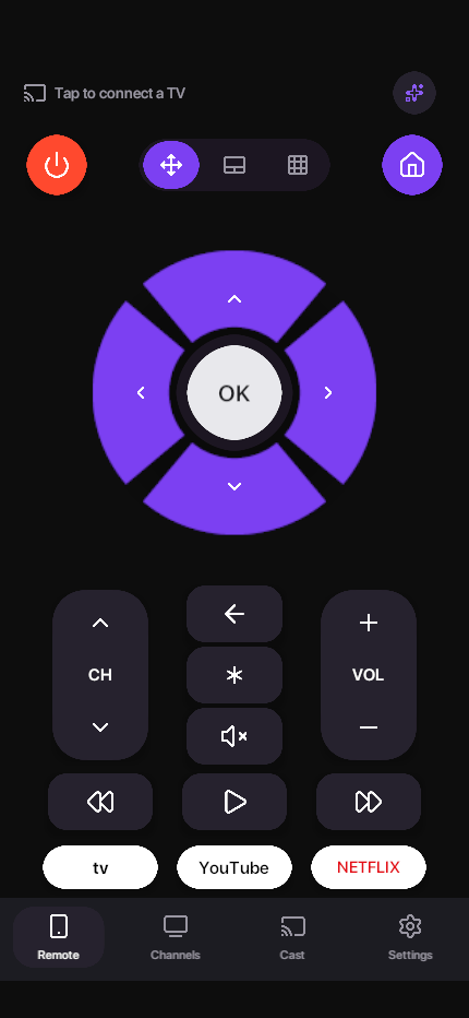Directional control mode in TV Remote.